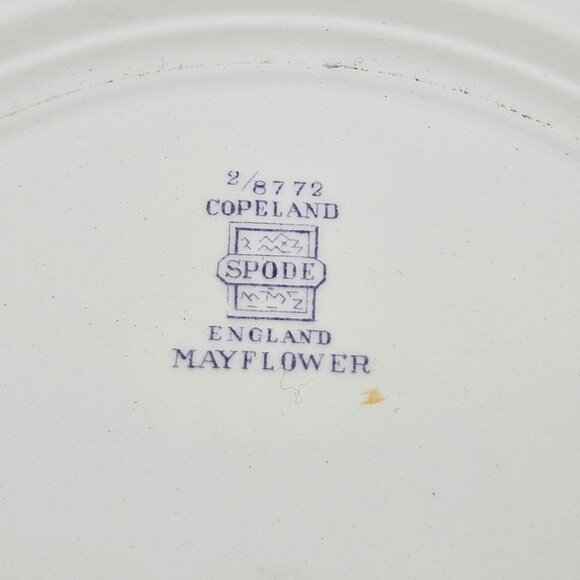 Copeland Spode Mayflower Dinner Plate Floral Lavender Border Vintage England - Picture 7 of 10